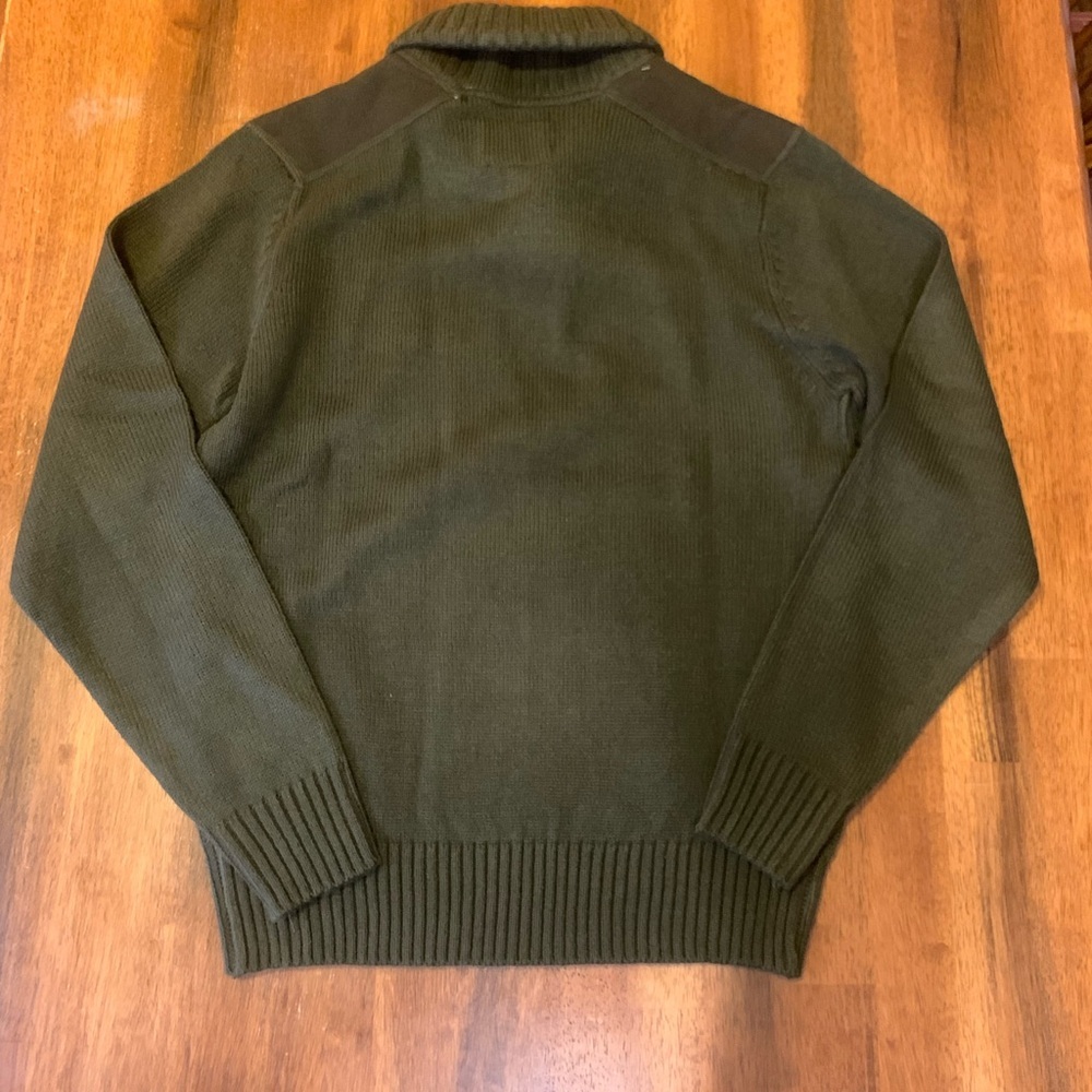 Weatherproof Men's Sweater Small Forest Green Toggle Front Collar Vintage - Picture 7 of 9